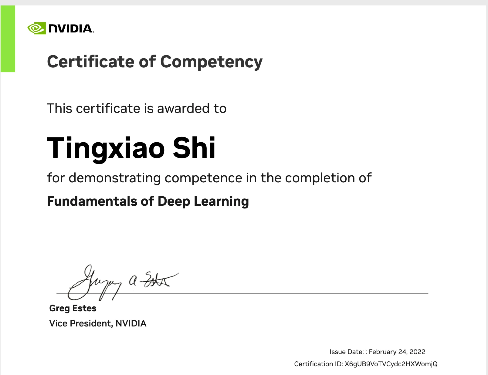 Nvidia Fundamentals of Deep Learning